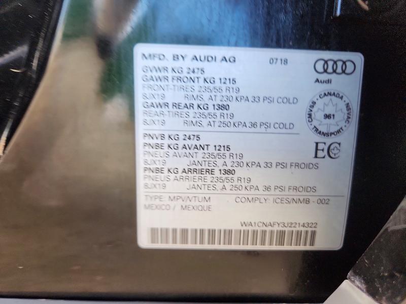 Продажа на аукционе авто 2018 Audi Q5, vin: WA1CNAFY3J2214322, номер лота: 68699556