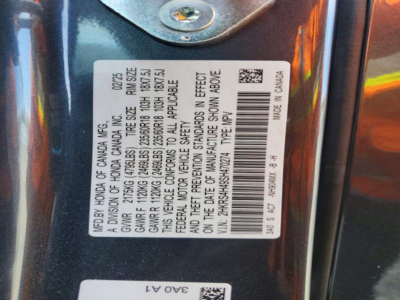 Продажа на аукционе авто 2025 Honda Cr-v, vin: 2HKRS4H49SH470274, номер лота: 69958056
