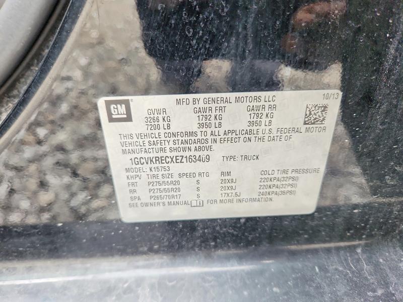 70109996 :رقم المزاد ، 1GCVKRECXEZ163409 vin ، 2014 Chevrolet Silverado مزاد بيع