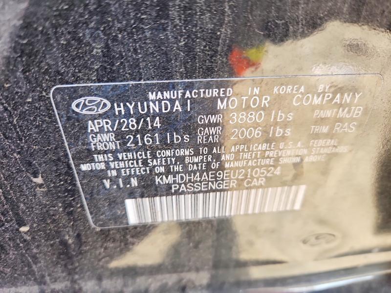 67665746 :رقم المزاد ، KMHDH4AE9EU210524 vin ، 2014 Hyundai Elantra مزاد بيع