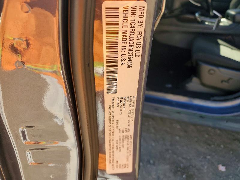 2021 Dodge Durango მანქანა იყიდება აუქციონზე, vin: 1C4RDJAG6MC764856, აუქციონის ნომერი: 68590956