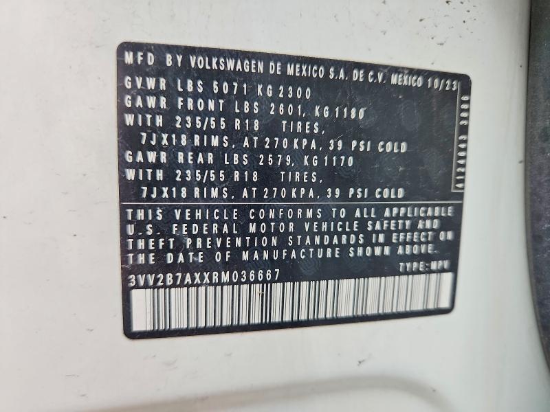 Продажа на аукционе авто 2024 Volkswagen Tiguan, vin: 3VV2B7AXXRM036667, номер лота: 67600276