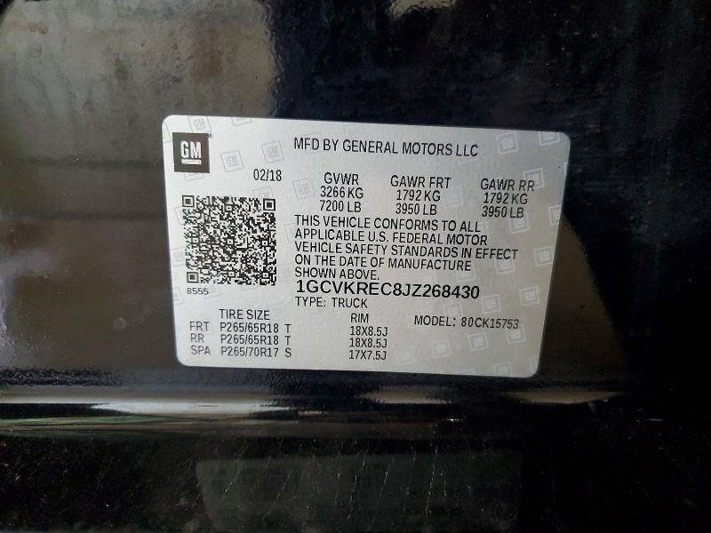 Продажа на аукционе авто 2018 Chevrolet Silverado, vin: 1GCVKREC8JZ268430, номер лота: 68509506