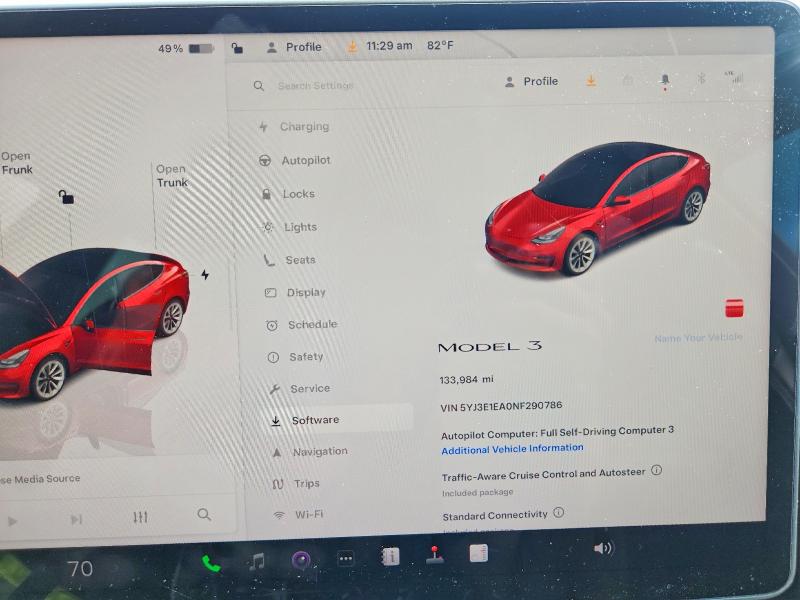 69520776 :رقم المزاد ، 5YJ3E1EA0NF290786 vin ، 2022 Tesla Model 3 مزاد بيع