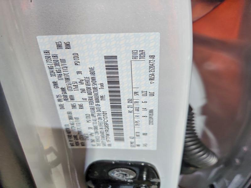 70123476 :رقم المزاد ، 1FTFW1RG8SFC13101 vin ، 2025 Ford F150 مزاد بيع