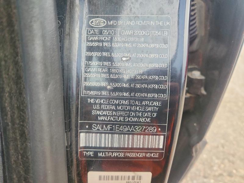 Aukcja sprzedaży 2010 Land Rover Range Rover, vin: SALMF1E49AA327289, numer aukcji: 69407496