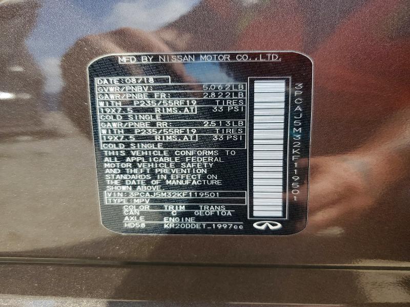 Продажа на аукционе авто 2019 Infiniti Qx50, vin: 3PCAJ5M32KF119501, номер лота: 69342556