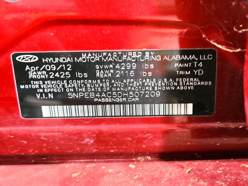 Продажа на аукционе авто 2013 Hyundai Sonata, vin: 5NPEB4AC5DH507209, номер лота: 69956196