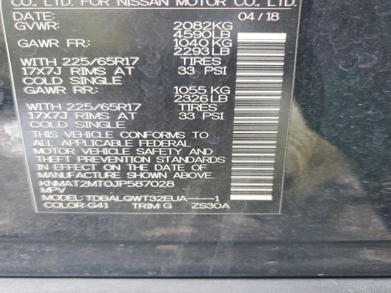 Продаж на аукціоні авто 2018 Nissan Rogue, vin: KNMAT2MT0JP587028, номер лоту: 71092016