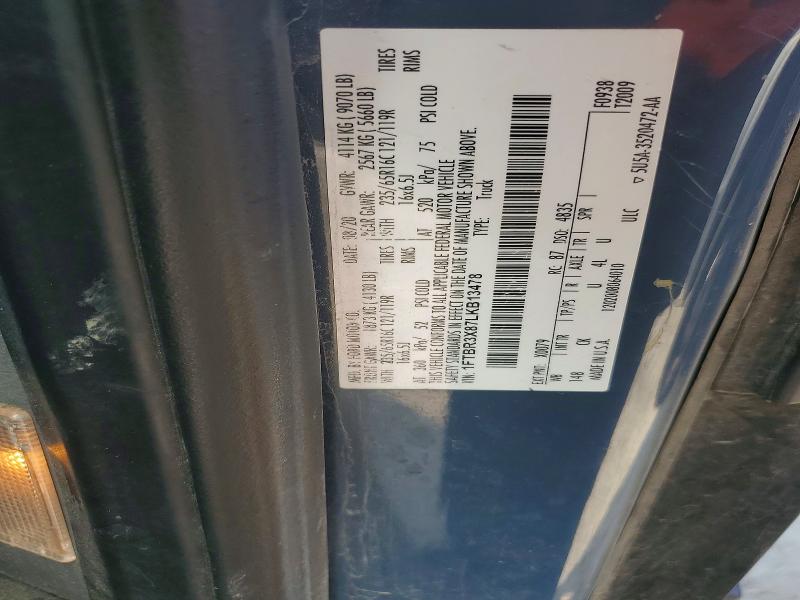 Продаж на аукціоні авто 2020 Ford Transit 250, vin: 1FTBR3X87LKB13478, номер лоту: 69585646