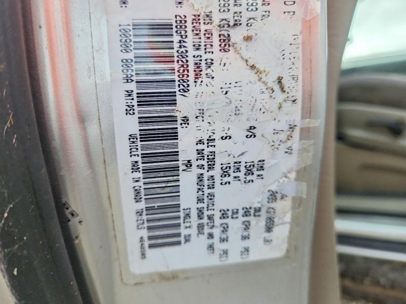 2002 Dodge Grand Caravan მანქანა იყიდება აუქციონზე, vin: 2B8GP44302R560207, აუქციონის ნომერი: 69023556