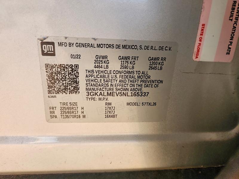 2022 Gmc Terrain მანქანა იყიდება აუქციონზე, vin: 3GKALMEV5NL165337, აუქციონის ნომერი: 70289086
