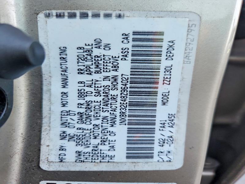 70138276 :رقم المزاد ، 1NXBR32E48Z964027 vin ، 2008 Toyota Corolla مزاد بيع