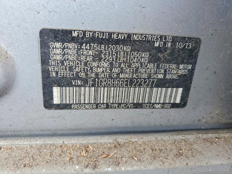 Продажа на аукционе авто 2014 Subaru Impreza, vin: JF1GR8H66EL223277, номер лота: 70173526