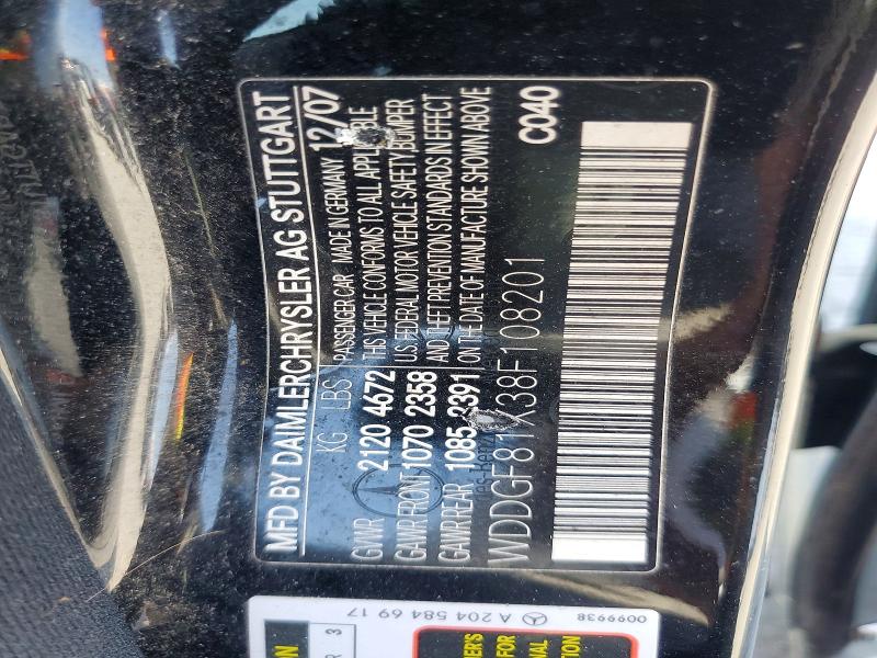 Продаж на аукціоні авто 2008 Mercedes-benz C, vin: WDDGF81X38F108201, номер лоту: 67646976
