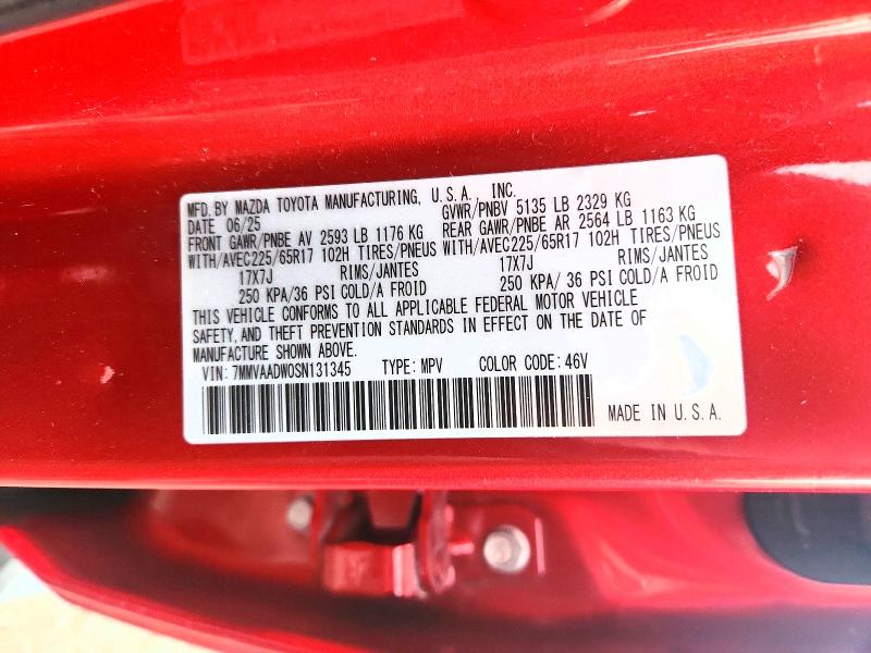 Aukcja sprzedaży 2025 Mazda Cx-50, vin: 7MMVAADW0SN131345, numer aukcji: 68668496