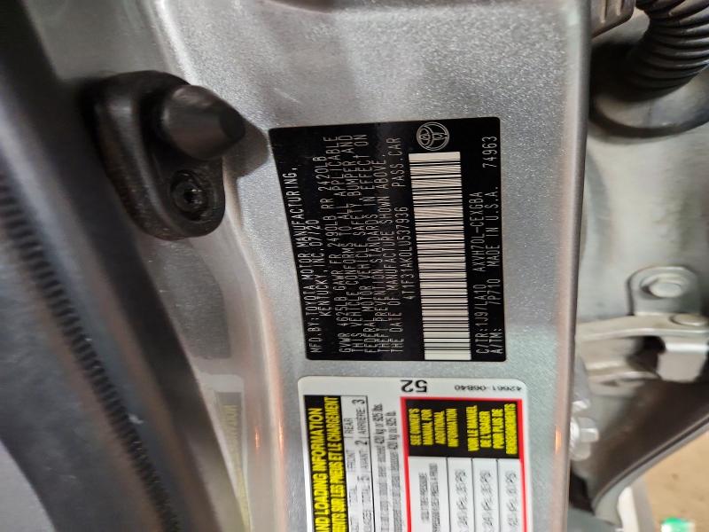 Продажа на аукционе авто 2020 Toyota Camry, vin: 4T1F31AK0LU537936, номер лота: 69969936