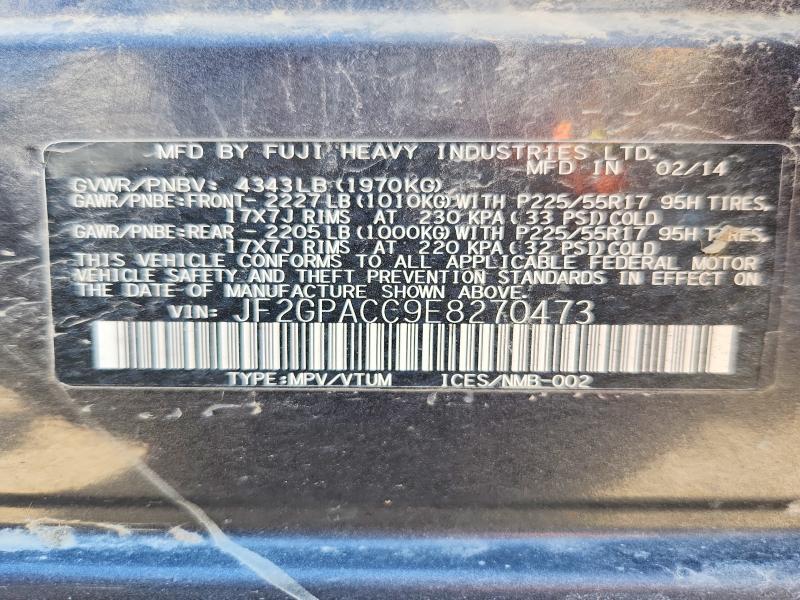 Продаж на аукціоні авто 2014 Subaru Xv Crosstrek, vin: JF2GPACC9E8270473, номер лоту: 68003356