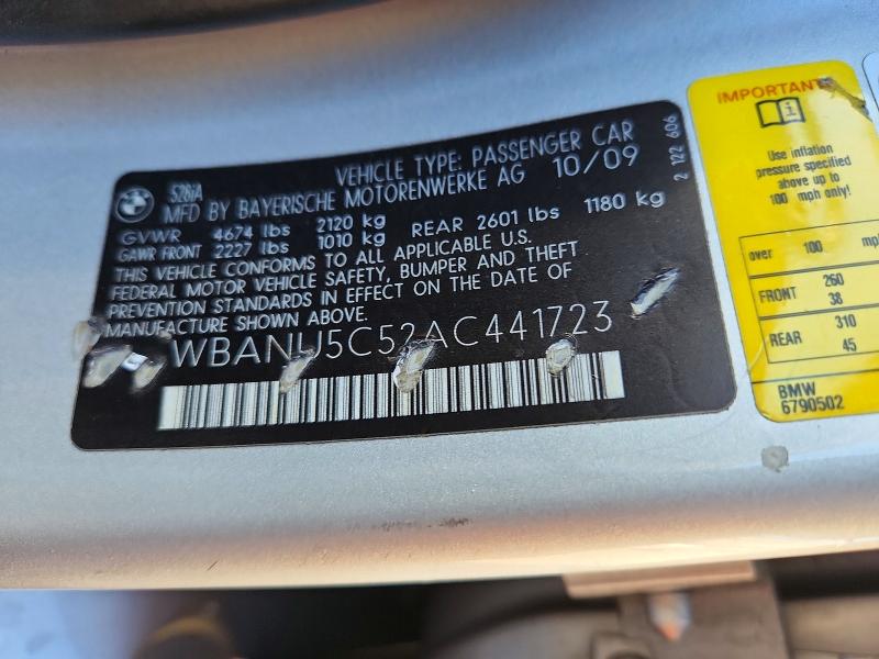 Aukcja sprzedaży 2010 Bmw 528, vin: WBANU5C52AC441723, numer aukcji: 66850986