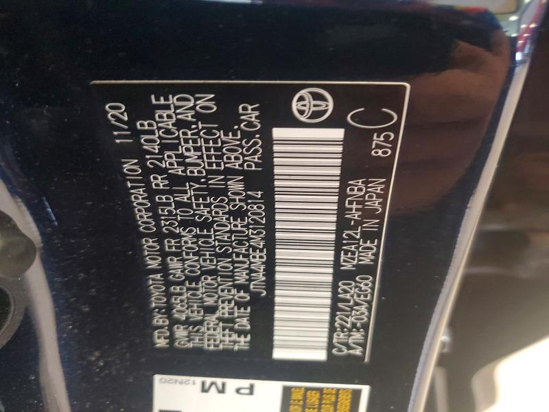 2021 Toyota Corolla მანქანა იყიდება აუქციონზე, vin: JTNA4MBE4M3120814, აუქციონის ნომერი: 68353456