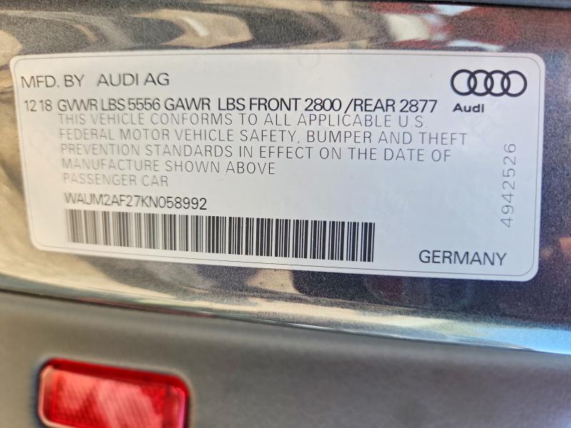 Aukcja sprzedaży 2019 Audi A6, vin: WAUM2AF27KN058992, numer aukcji: 67492876