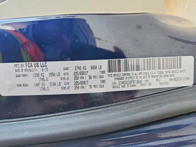 Aukcja sprzedaży 2015 Dodge Grand Caravan, vin: 2C4RDGCG0FR718692, numer aukcji: 68084406