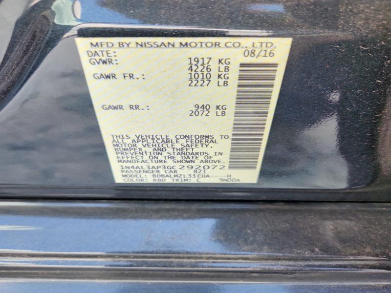 2016 Nissan Altima მანქანა იყიდება აუქციონზე, vin: 1N4AL3AP3GC292072, აუქციონის ნომერი: 68652286