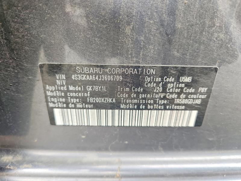 69718526 :رقم المزاد ، 4S3GKAA64J3606709 vin ، 2018 Subaru Impreza مزاد بيع