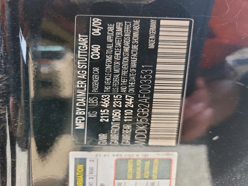 Auction sale of the 2010 Mercedes-benz E, vin: WDDKJ5GB2AF003531, lot number: 68428526