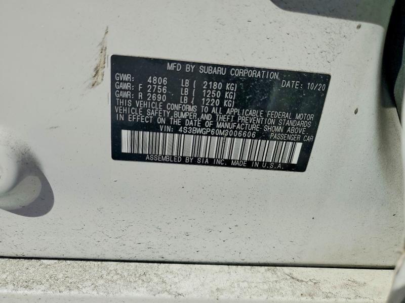 Продажа на аукционе авто 2021 Subaru Legacy, vin: 4S3BWGP60M3006606, номер лота: 67465746