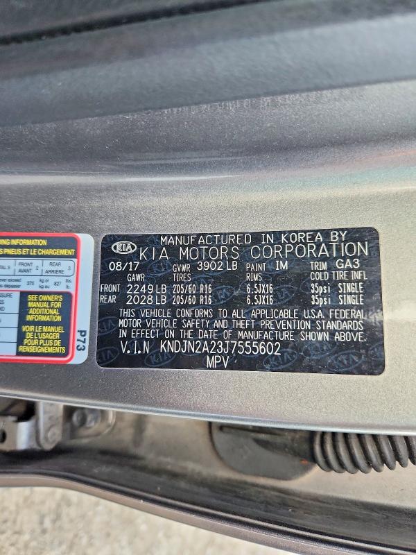 67997576 :رقم المزاد ، KNDJN2A23J7555602 vin ، 2018 Kia Soul مزاد بيع