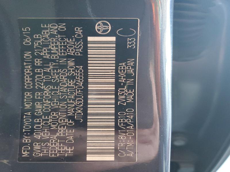 Aukcja sprzedaży 2015 Toyota Prius, vin: JTDKN3DU7F0465554, numer aukcji: 68029416