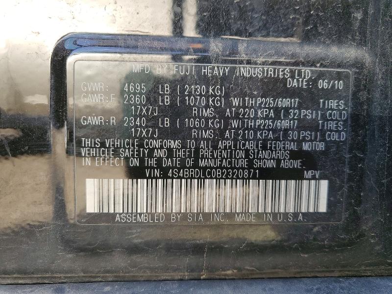 Продажа на аукционе авто 2011 Subaru Outback, vin: 4S4BRDLC0B2320871, номер лота: 69200696