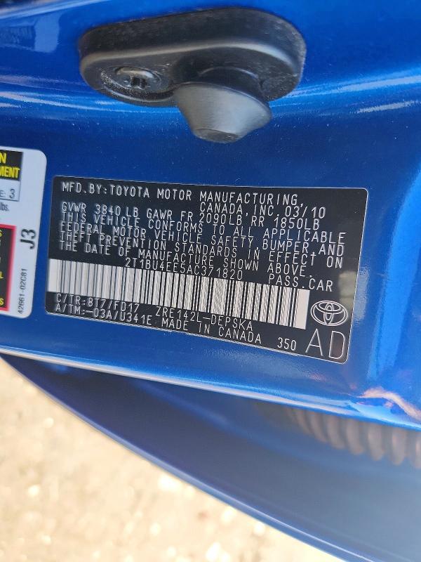 Продажа на аукционе авто 2010 Toyota Corolla, vin: 2T1BU4EE5AC371820, номер лота: 69483976