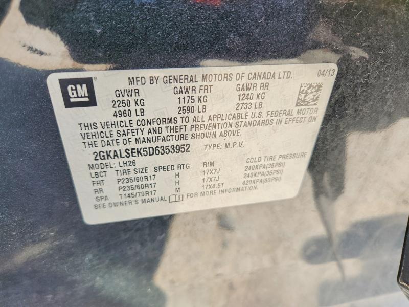 69382236 :رقم المزاد ، 2GKALSEK5D6353952 vin ، 2013 Gmc Terrain مزاد بيع