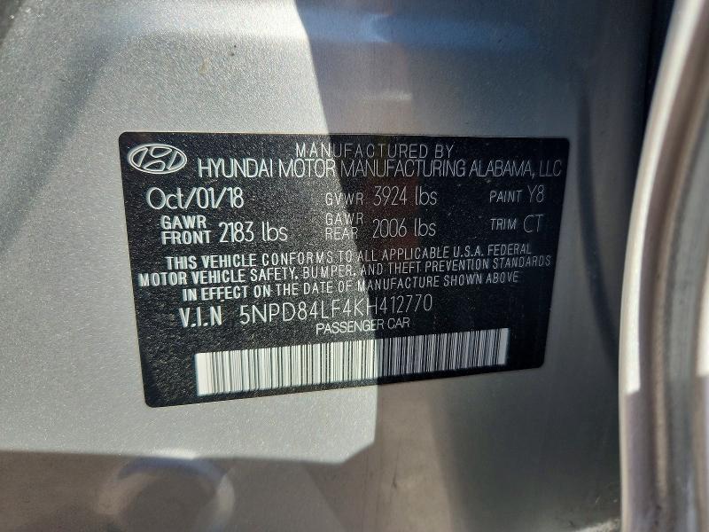 Продажа на аукционе авто 2019 Hyundai Elantra, vin: 5NPD84LF4KH412770, номер лота: 67924186