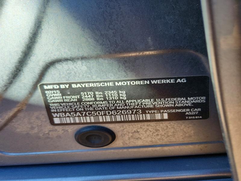 Aukcja sprzedaży 2015 Bmw 528, vin: WBA5A7C50FD626973, numer aukcji: 69370046
