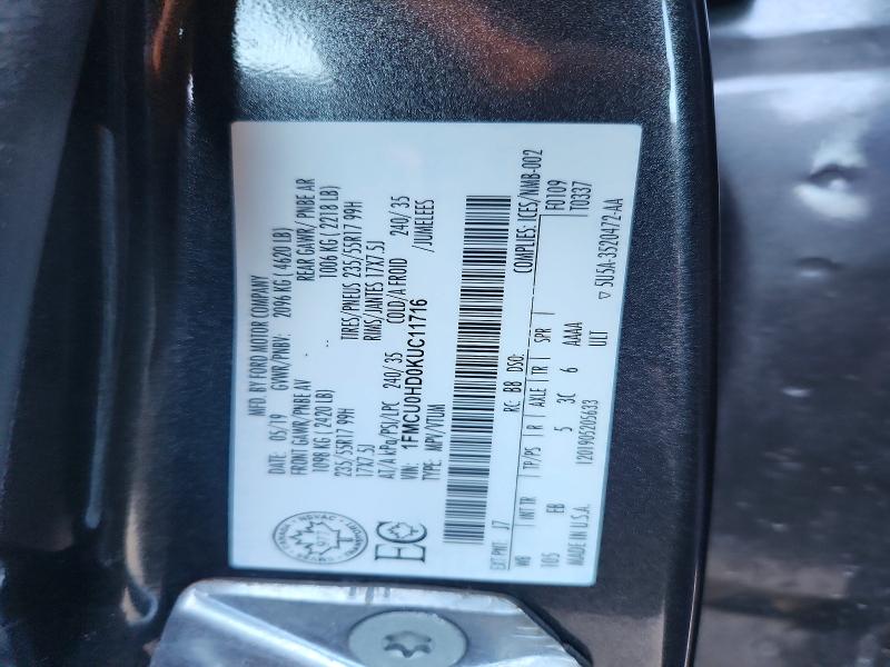 Продажа на аукционе авто 2019 Ford Escape, vin: 1FMCU0HD0KUC11716, номер лота: 69729646