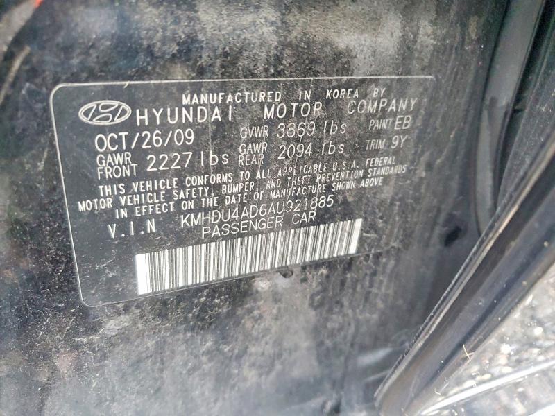Продажа на аукционе авто 2010 Hyundai Elantra, vin: KMHDU4AD6AU921885, номер лота: 69585056