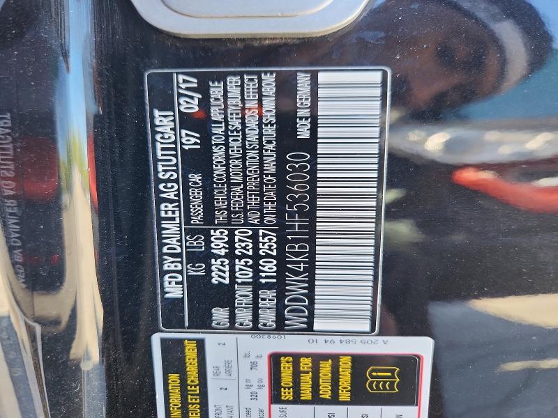 68219266 :رقم المزاد ، WDDWK4KB1HF536030 vin ، 2017 Mercedes-benz C مزاد بيع