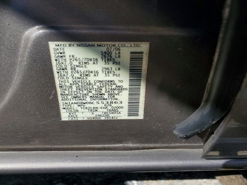 Aukcja sprzedaży 2006 Nissan Xterra, vin: 5N1AN08W06C553863, numer aukcji: 68131796