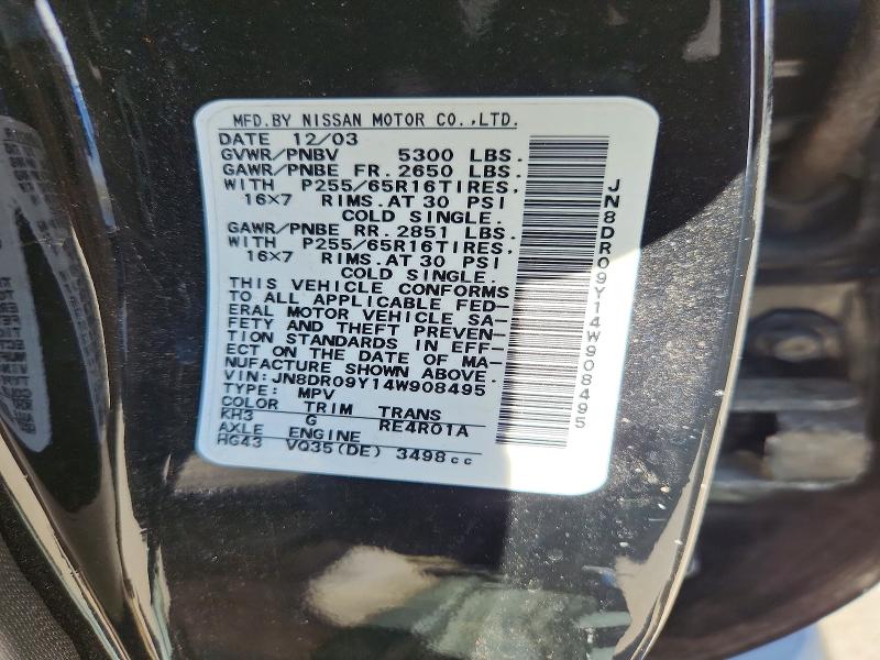 Продаж на аукціоні авто 2004 Nissan Pathfinder, vin: JN8DR09Y14W908495, номер лоту: 68640566