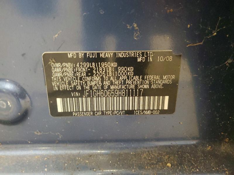 68134286 :رقم المزاد ، JF1GH60659H811117 vin ، 2008 Subaru Impreza مزاد بيع