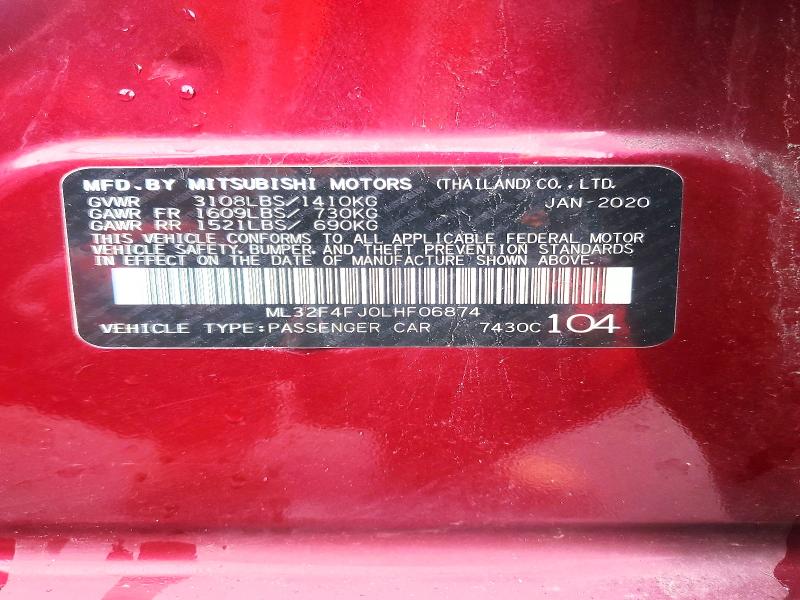 Продажа на аукционе авто 2020 Mitsubishi Mirage, vin: ML32F4FJ0LHF06874, номер лота: 69933216