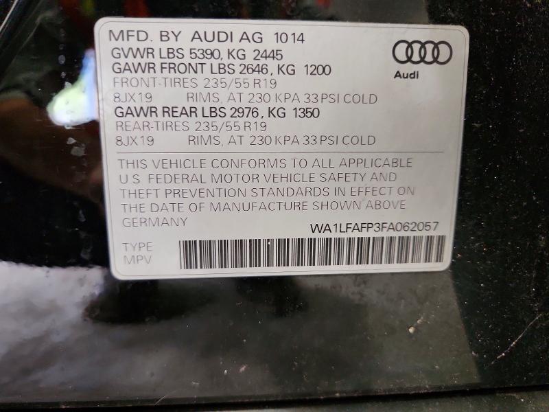 2015 Audi Q5 მანქანა იყიდება აუქციონზე, vin: WA1LFAFP3FA062057, აუქციონის ნომერი: 70224816