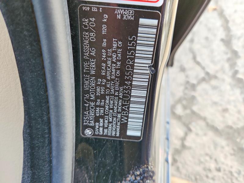 Продажа на аукционе авто 2005 Bmw 325, vin: WBAEU33435PR15155, номер лота: 69528866