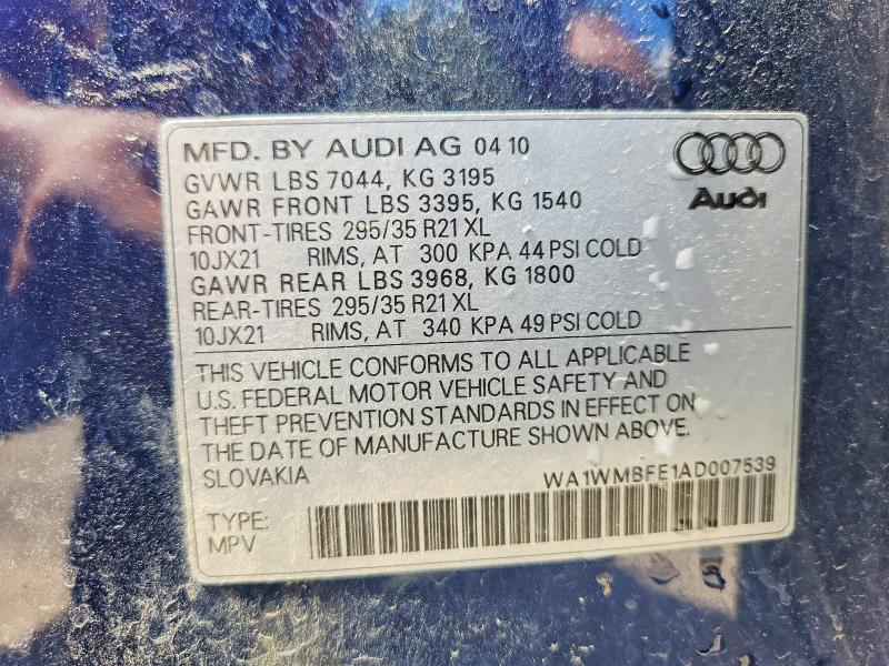 Aukcja sprzedaży 2010 Audi Q7, vin: WA1WMBFE1AD007539, numer aukcji: 67182036