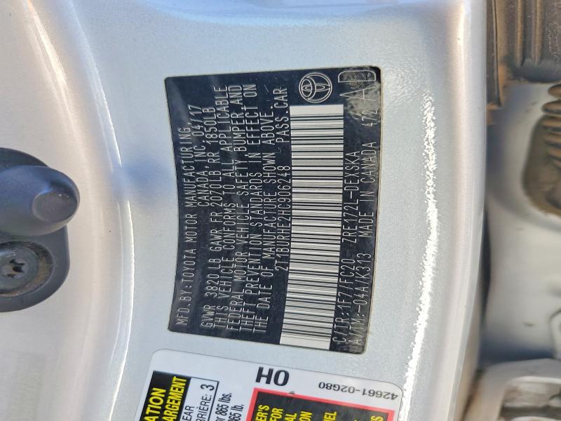 Aukcja sprzedaży 2017 Toyota Corolla, vin: 2T1BURHE2HC906248, numer aukcji: 69095806
