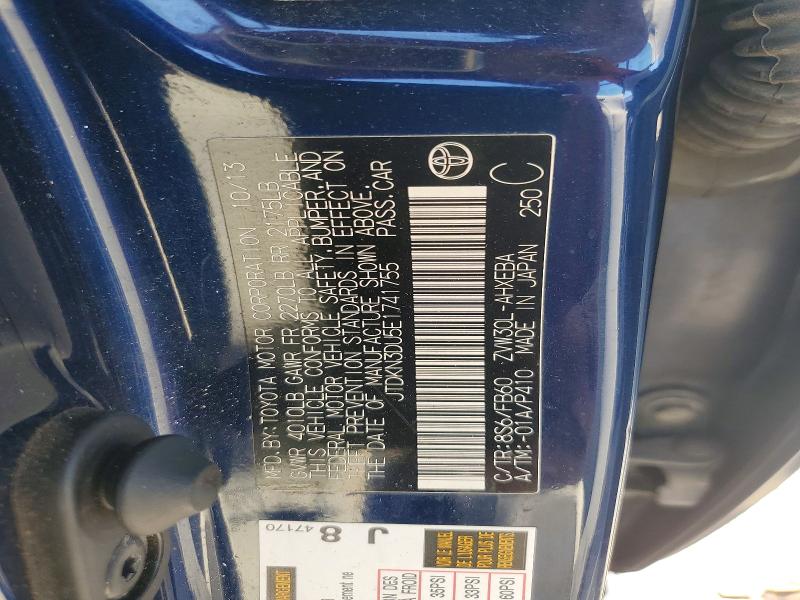 Aukcja sprzedaży 2014 Toyota Prius, vin: JTDKN3DU5E1741755, numer aukcji: 71001956