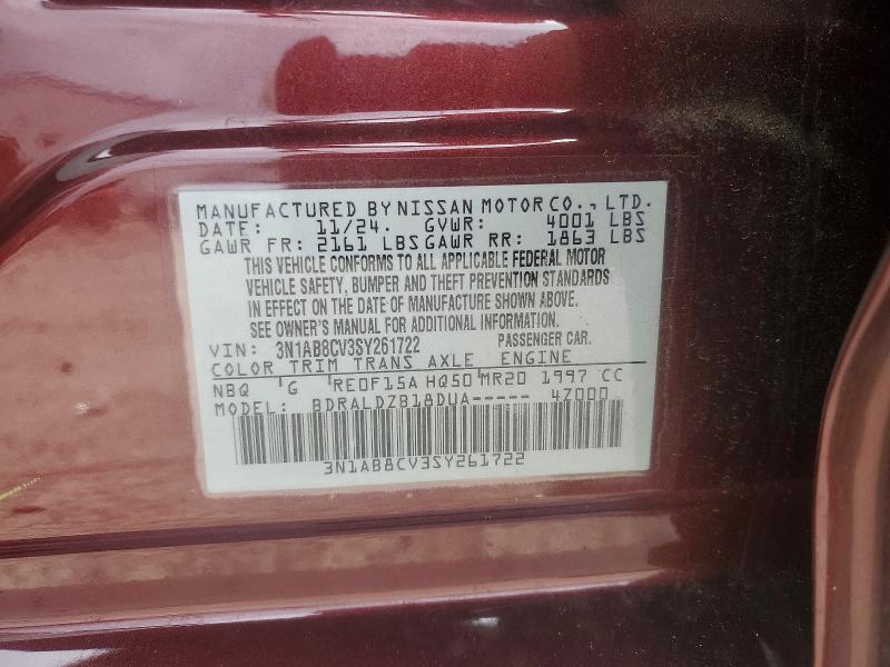 Aukcja sprzedaży 2025 Nissan Sentra, vin: 3N1AB8CV3SY261722, numer aukcji: 68193706